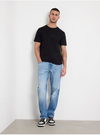 Pánské černé slim fit triko jblk Guess jeans