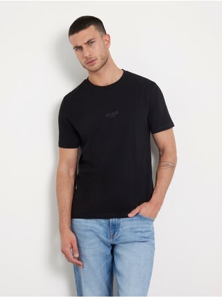 Pánské černé slim fit triko jblk Guess jeans