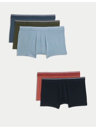 Bokové trenýrky s vysokým podílem bavlny a technologií Cool & Fresh™, 5 ks v balení Marks & Spencer vícebarevná