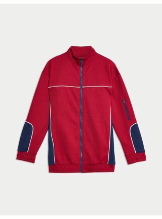 Sportovní Mikina na zip s barevnými plochami (6–16 let) Marks & Spencer červená