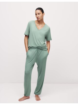 Pyžamový top s krajkovým detailem Marks & Spencer zelená