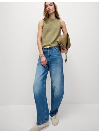 Pletené tílko s texturou a vysokým podílem bavlny Marks & Spencer zelená