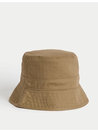 Klobouk typu „bucket“ se vzorem rybí kostry, z čisté bavlny Marks & Spencer béžová