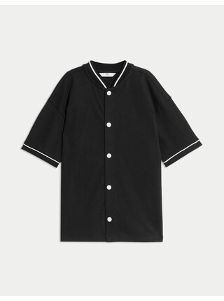 Baseballová košile z čisté bavlny Marks & Spencer