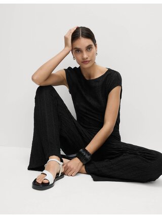 Texturované kalhoty se širokými nohavicemi Marks & Spencer