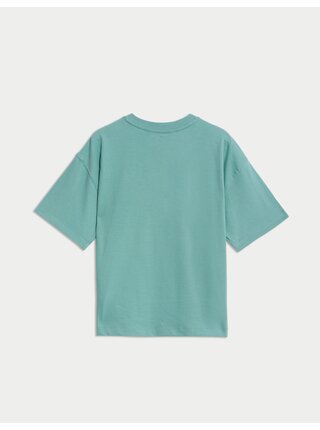 Jednobarevné tričko z čisté bavlny (2–16 let) Marks & Spencer