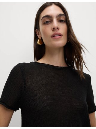 Pletený top s kulatým výstřihem a texturou Marks & Spencer