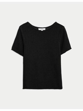 Pletený top s kulatým výstřihem a texturou Marks & Spencer