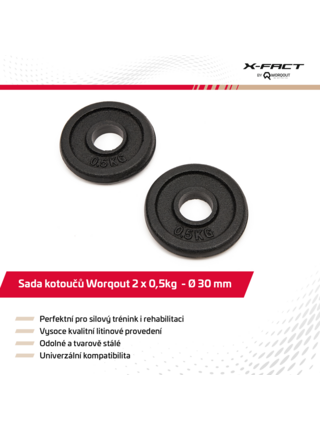 Závaží 0.5Kg Iron Weight Plates x 2 pc Worqout