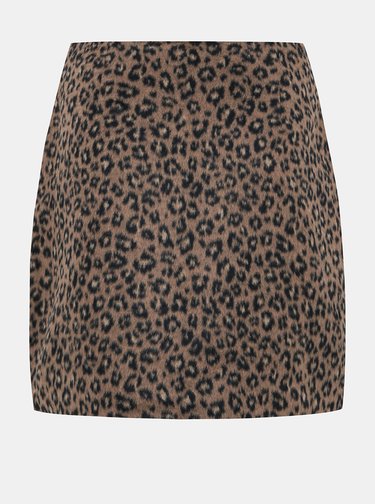 Hnědá sukně s leopardím vzorem VILA Junila