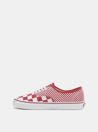 Červené dámske kockované tenisky VANS