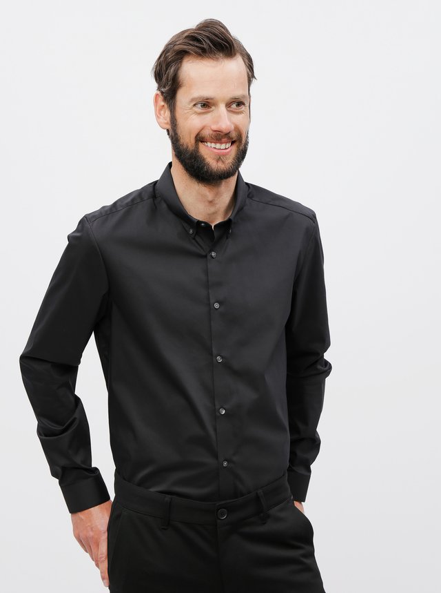 Čierna skinny fit košeľa Burton Menswear London