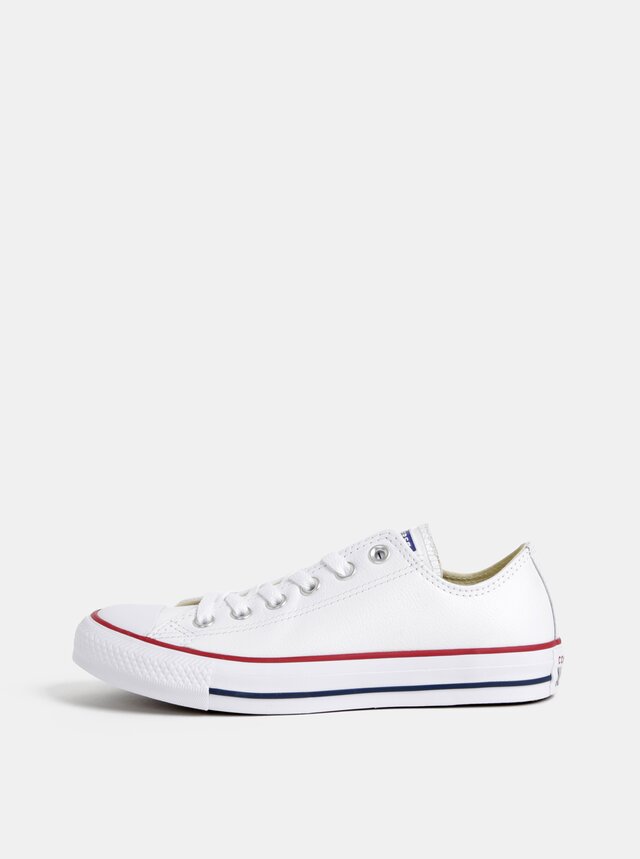Biele kožené tenisky Converse Chuck Taylor