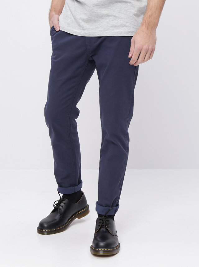 Tmavě modré pánské chino kalhoty Tom Tailor