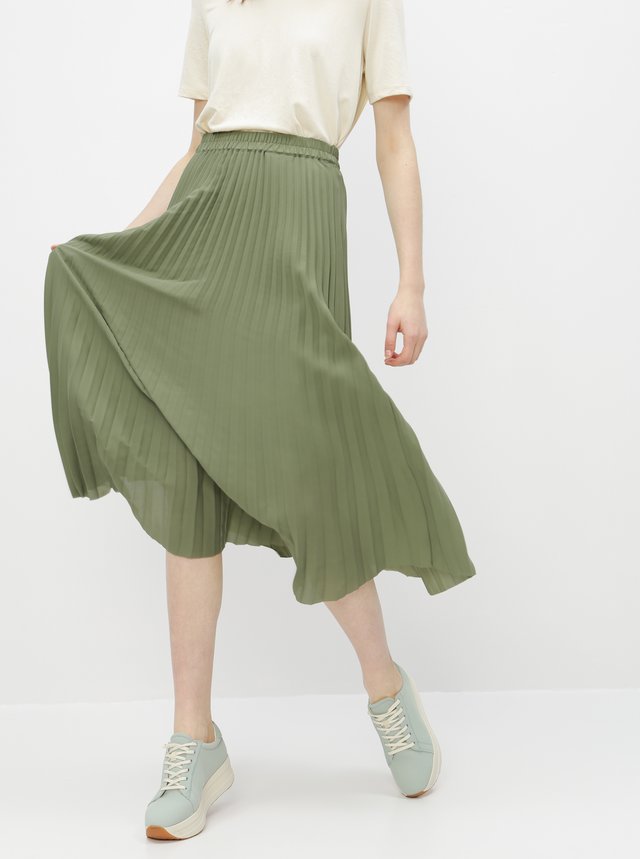 Zelená plisovaná sukňa Selected Femme Josie