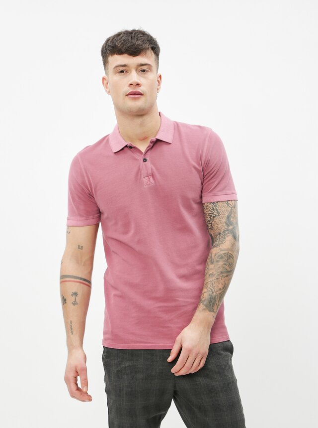 Růžové basic polo tričko Selected Homme Soho
