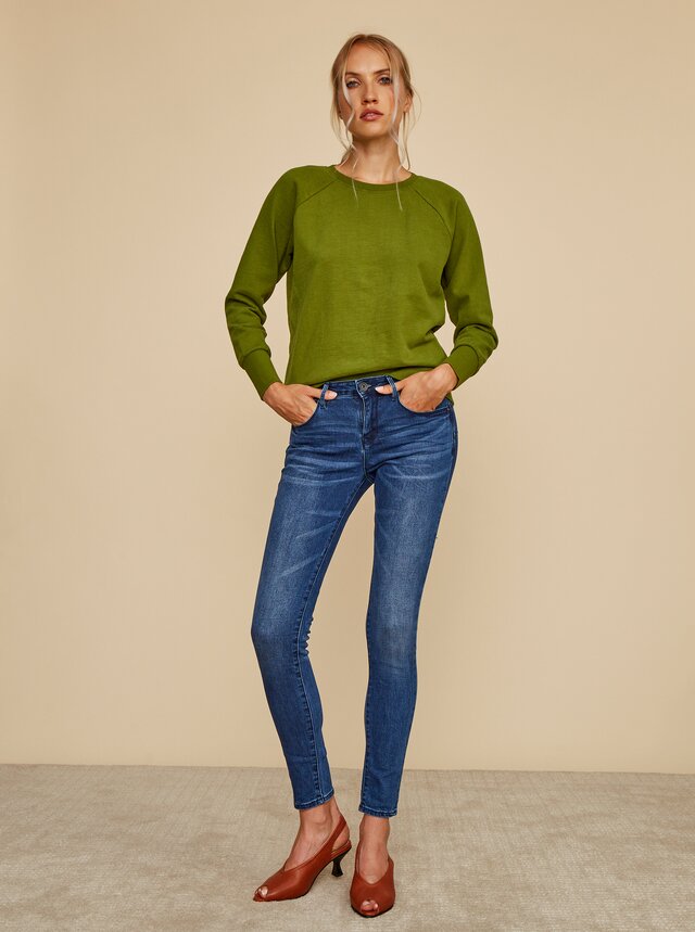 Modré dámske slim fit rifle ZOOT Mitsuko