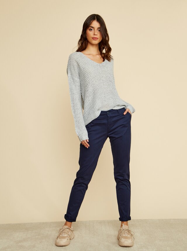 Tmavomodré dámske chino nohavice ZOOT Baseline Heather