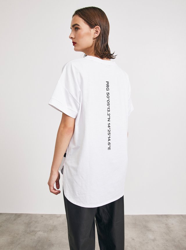 Bílé dámské volné tričko METROOPOLIS by ZOOT.lab Lotta