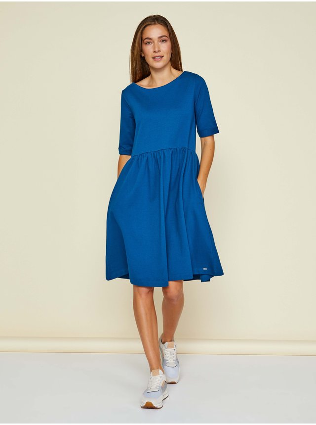 Tmavě modré dámské basic šaty s kapsami ZOOT.lab Monika 2