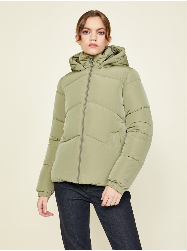 Zelená dámská prošívaná zimní bunda s kapucí ZOOT.lab Flavie