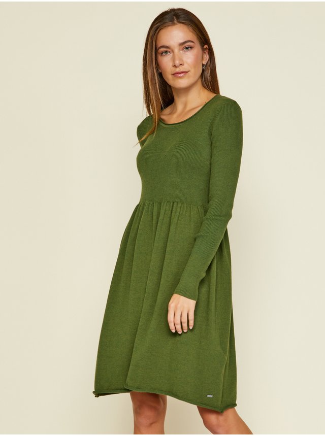 Zelené dámske svetrové šaty ZOOT Baseline Faith