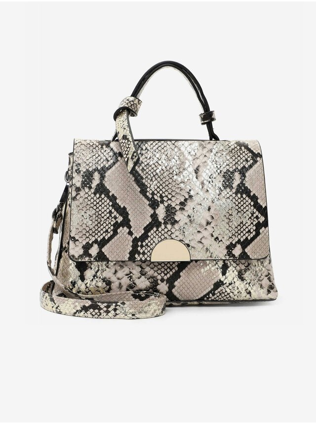 Béžová crossbody kabelka s hadím vzorem Tamaris