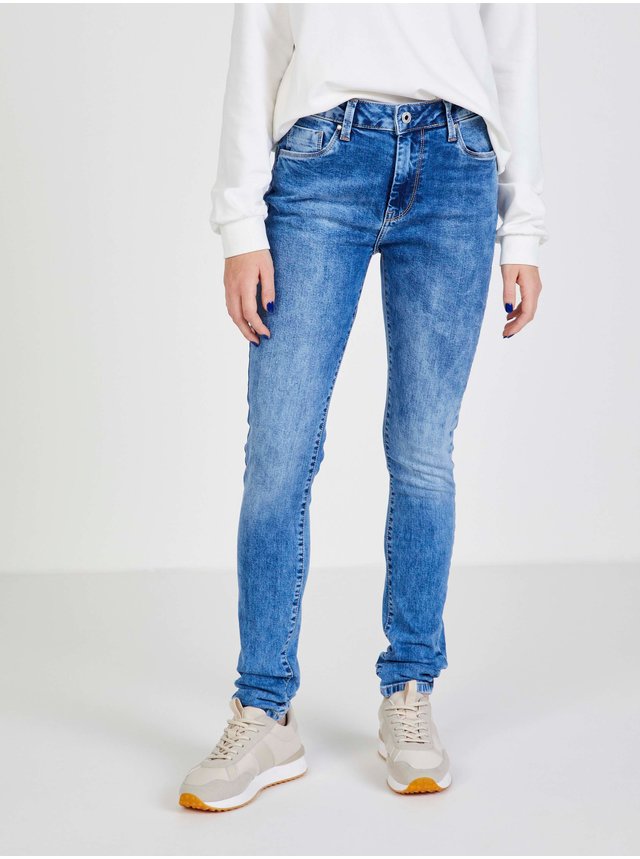 Modré dámské straight fit džíny Pepe Jeans Regent