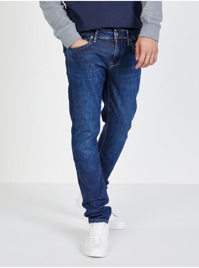 Modré pánske straight fit rifle Pepe Jeans Hatch