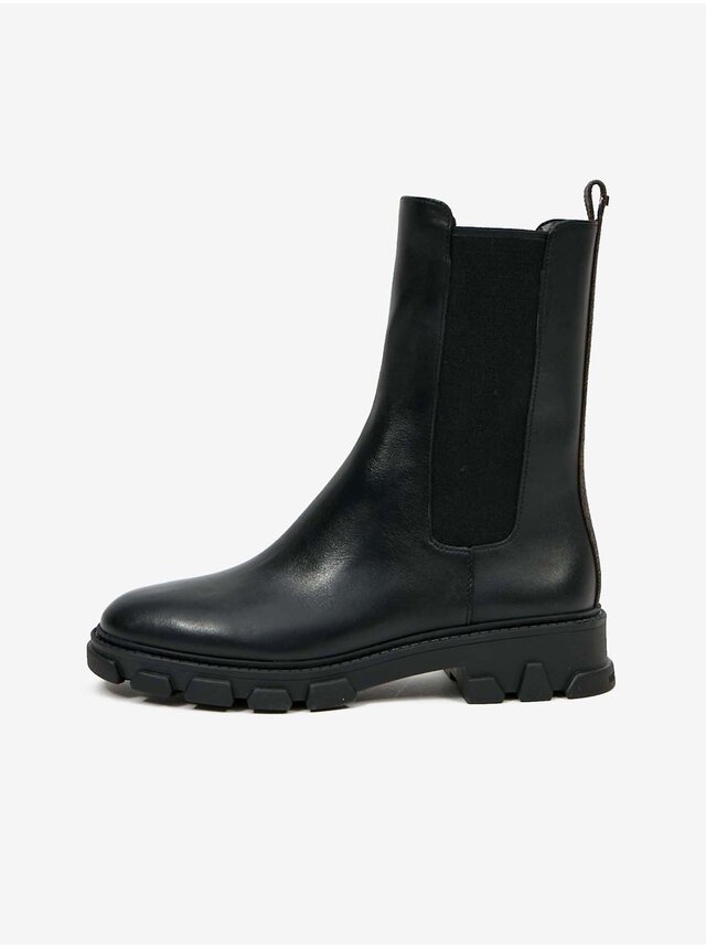 Černé kožené kotníkové boty Michael Kors Ridley