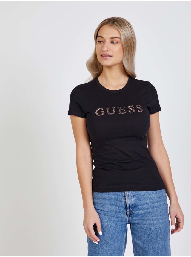 Černé dámské tričko Guess Kimetz