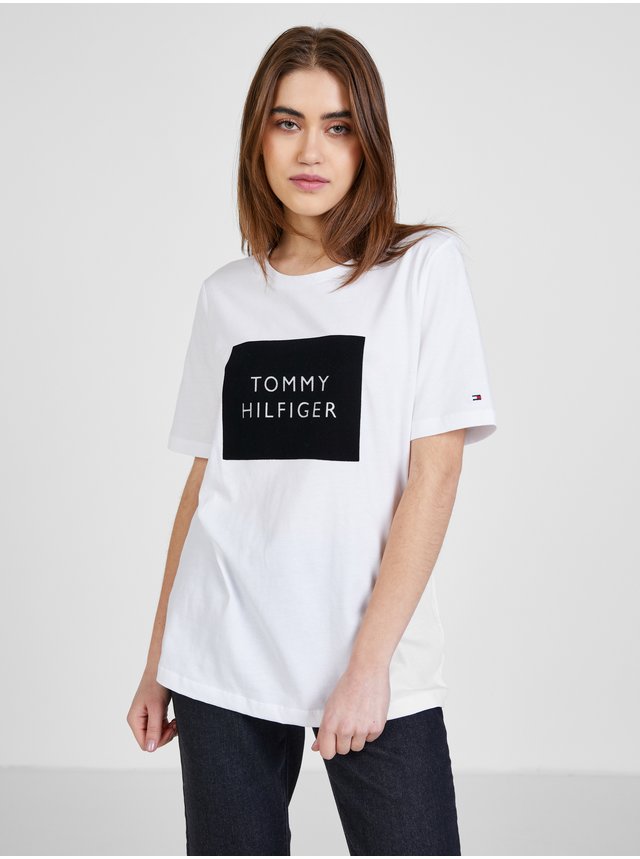 Bílé tričko s potiskem Tommy Hilfiger