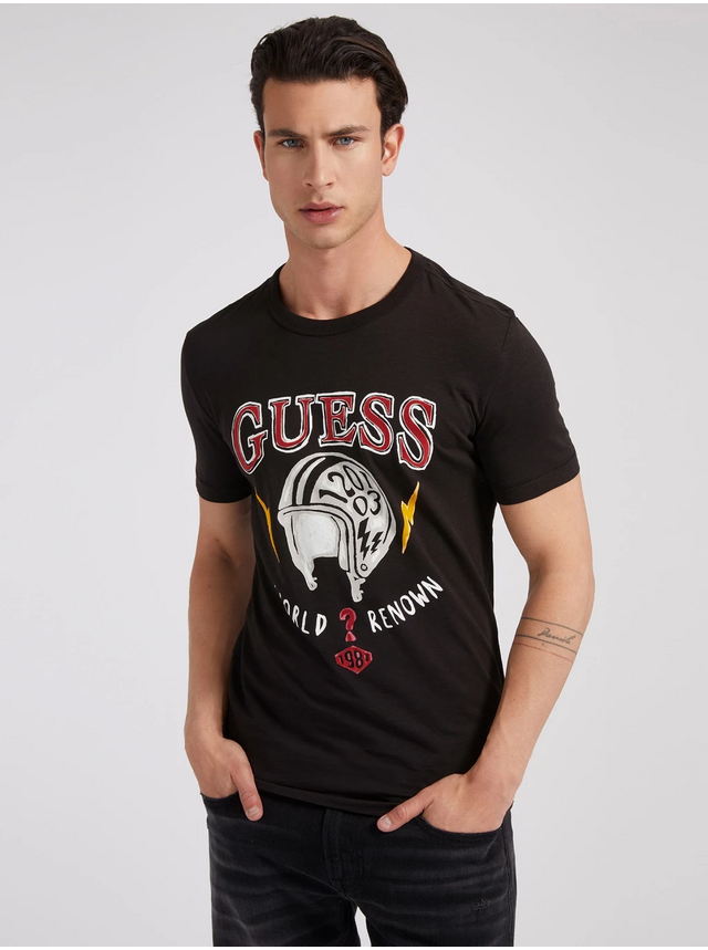 Černé pánské tričko Guess