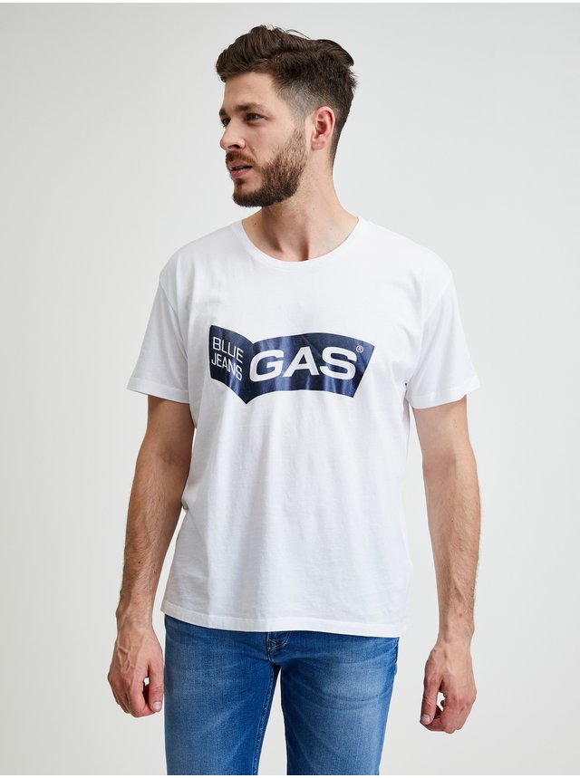 Bílé unisex tričko s potiskem GAS Francys