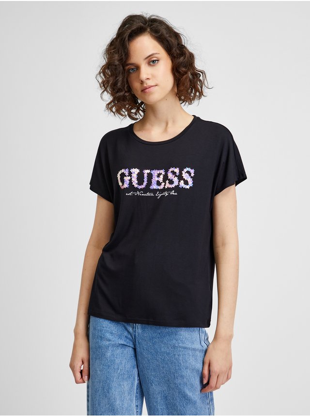 Černé dámské tričko Guess