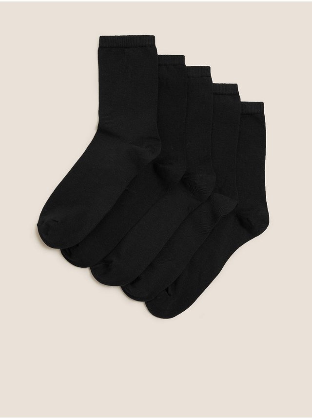 Sada pěti párů dámských ponožek v černé barvě  Marks & Spencer 