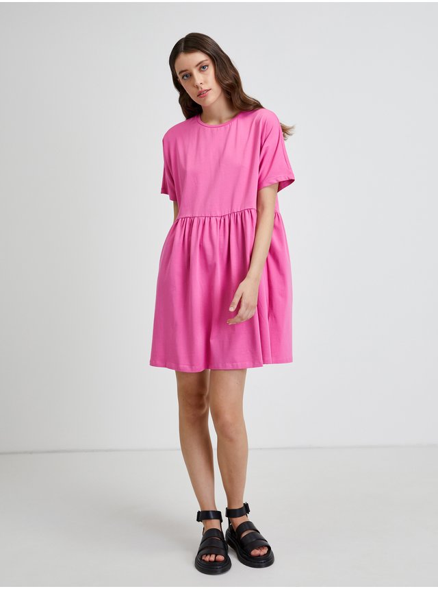 Tmavě růžové volné šaty Noisy May Kerry