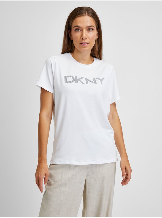 Bílé dámské tričko DKNY