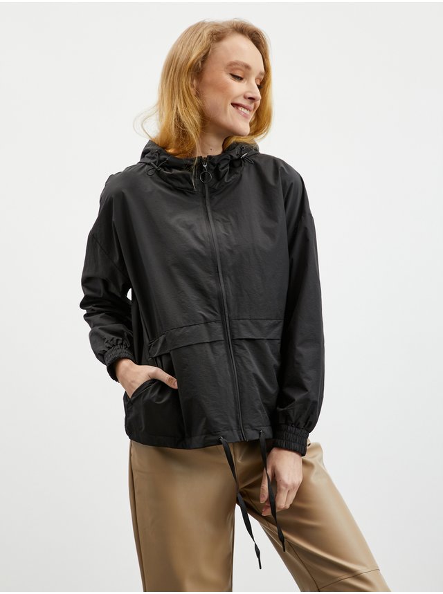 Čierna dámska ľahká bunda s kapucňou ZOOT.lab Nalu